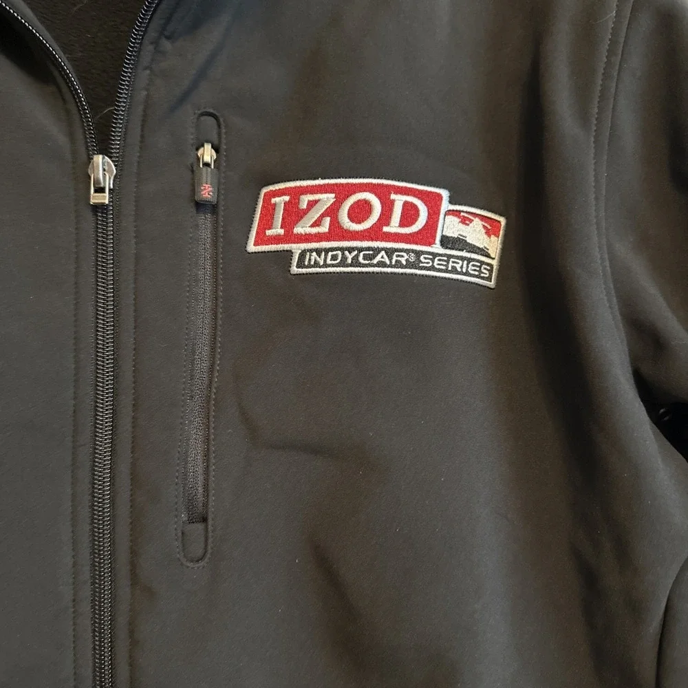 Izod Indycar Series Mens Full Zip Jacket L Racing Sports Pockets Utility